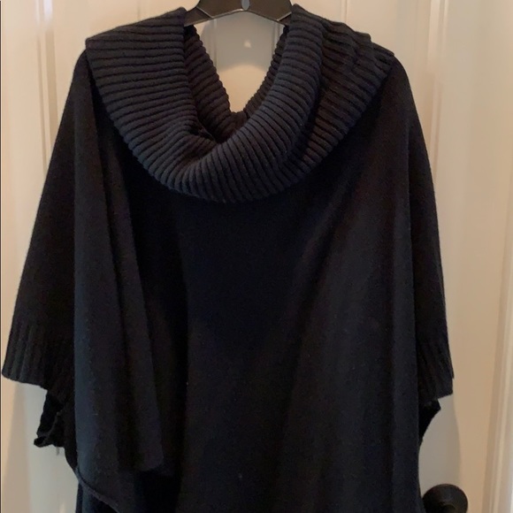 Slouchy H&M OS black poncho with ribbed cowl neck - Picture 6 of 6